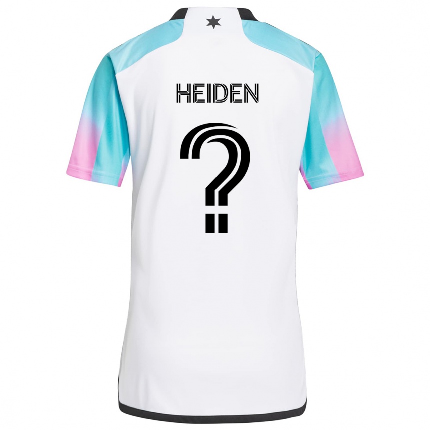 Kids Football Adam Heiden #0 White Blue Black Away Jersey 2024/25 T-Shirt Uk