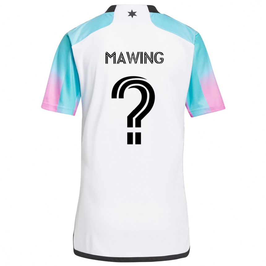 Kids Football Dominic Mawing #0 White Blue Black Away Jersey 2024/25 T-Shirt Uk