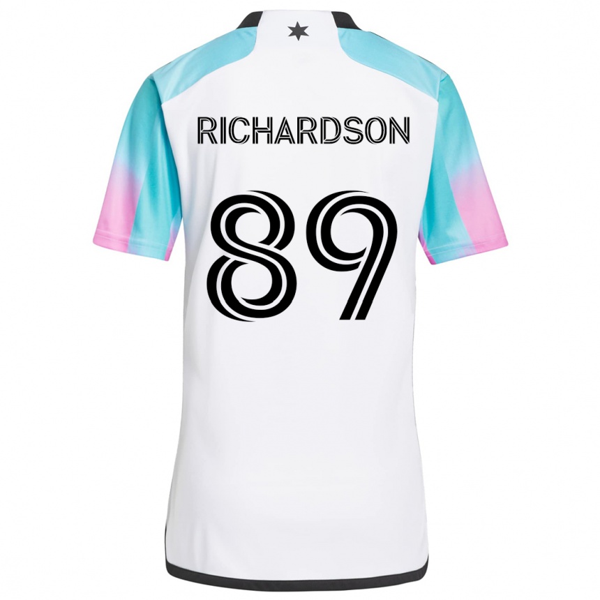 Kids Football Nick Richardson #89 White Blue Black Away Jersey 2024/25 T-Shirt Uk