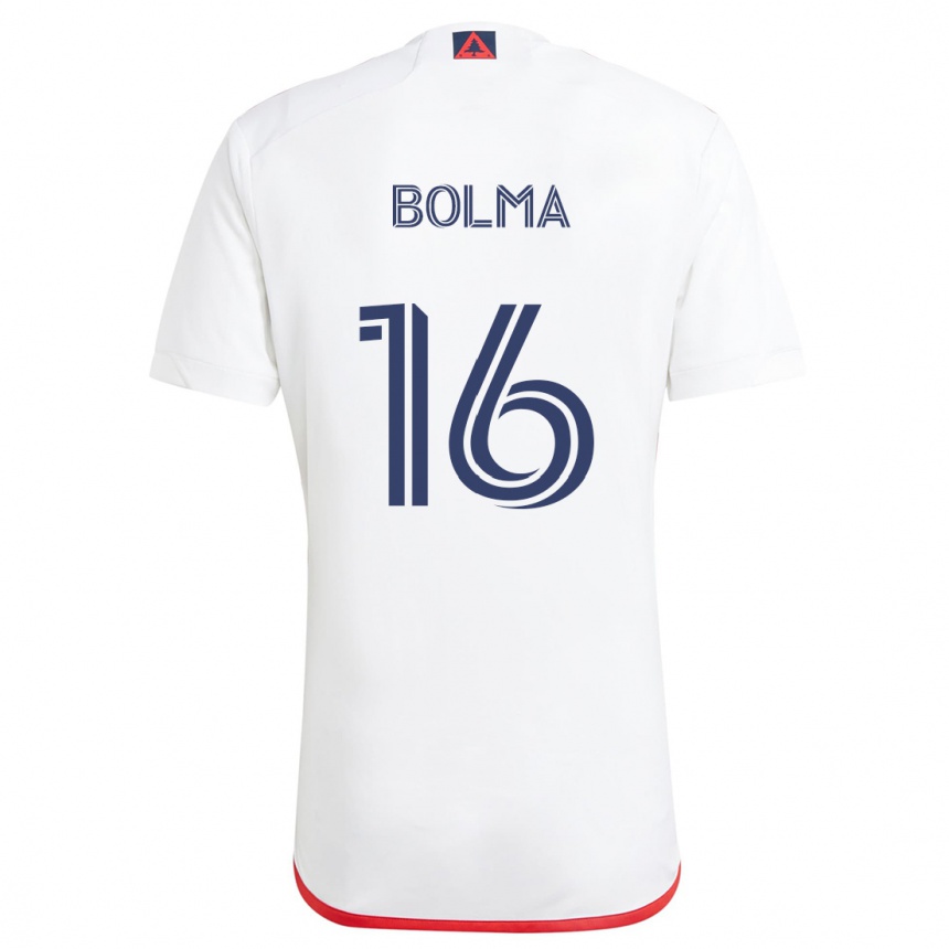 Kids Football Josh Bolma #16 White Red Away Jersey 2024/25 T-Shirt Uk