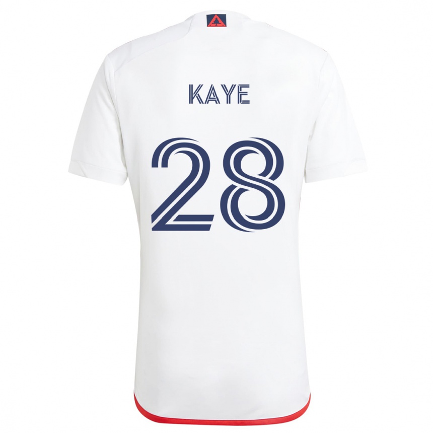 Kids Football Mark-Anthony Kaye #28 White Red Away Jersey 2024/25 T-Shirt Uk