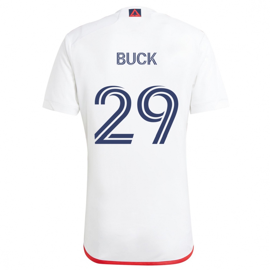 Kids Football Noel Buck #29 White Red Away Jersey 2024/25 T-Shirt Uk