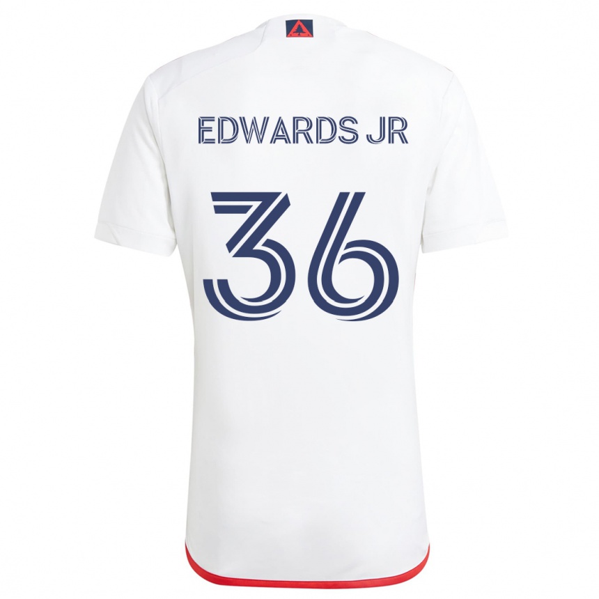 Kids Football Earl Edwards Jr. #36 White Red Away Jersey 2024/25 T-Shirt Uk