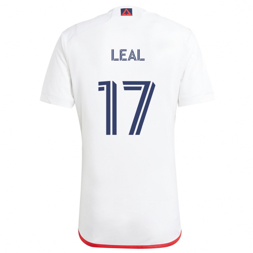 Kids Football Patrick Leal #17 White Red Away Jersey 2024/25 T-Shirt Uk