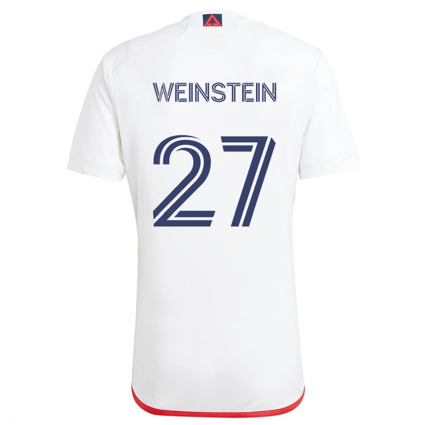 Kids Football Max Weinstein #27 White Red Away Jersey 2024/25 T-Shirt Uk