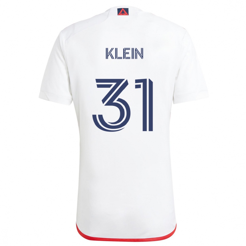 Kids Football Eric Klein #31 White Red Away Jersey 2024/25 T-Shirt Uk