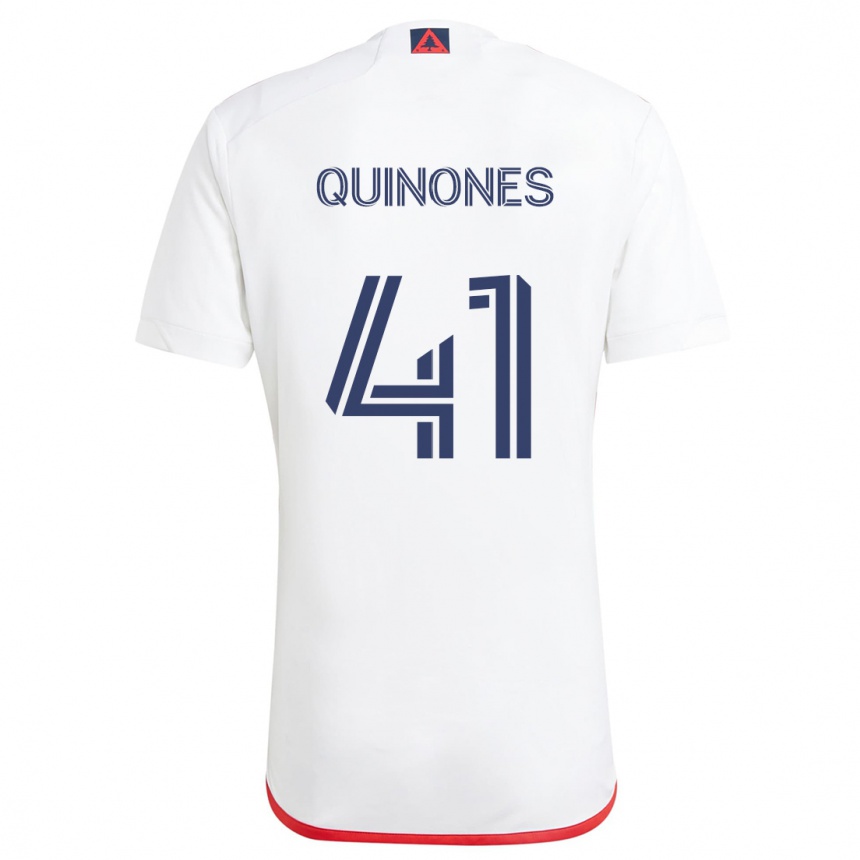 Kids Football Colby Quiñónes #41 White Red Away Jersey 2024/25 T-Shirt Uk