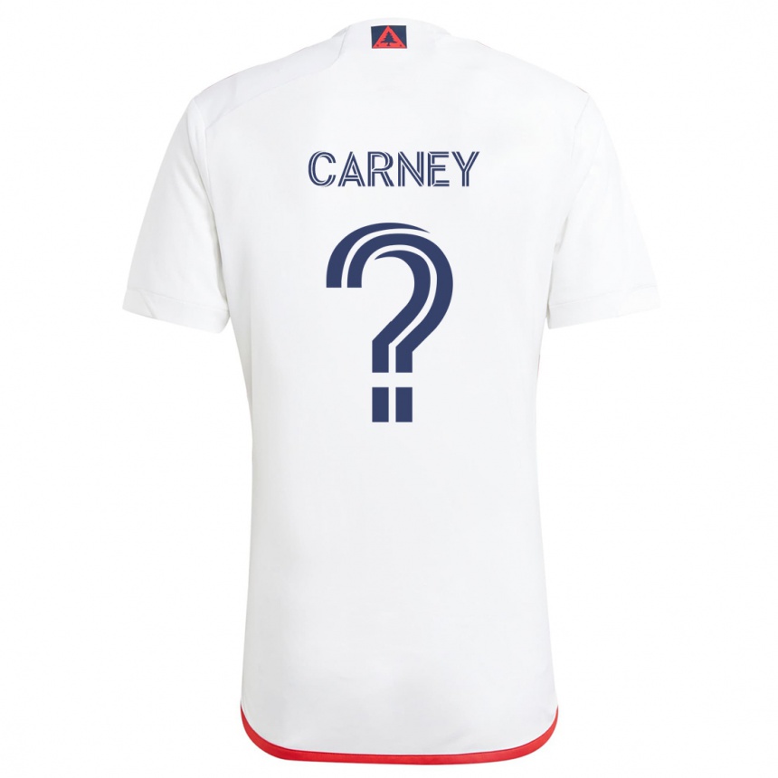 Kids Football Ryan Carney #0 White Red Away Jersey 2024/25 T-Shirt Uk