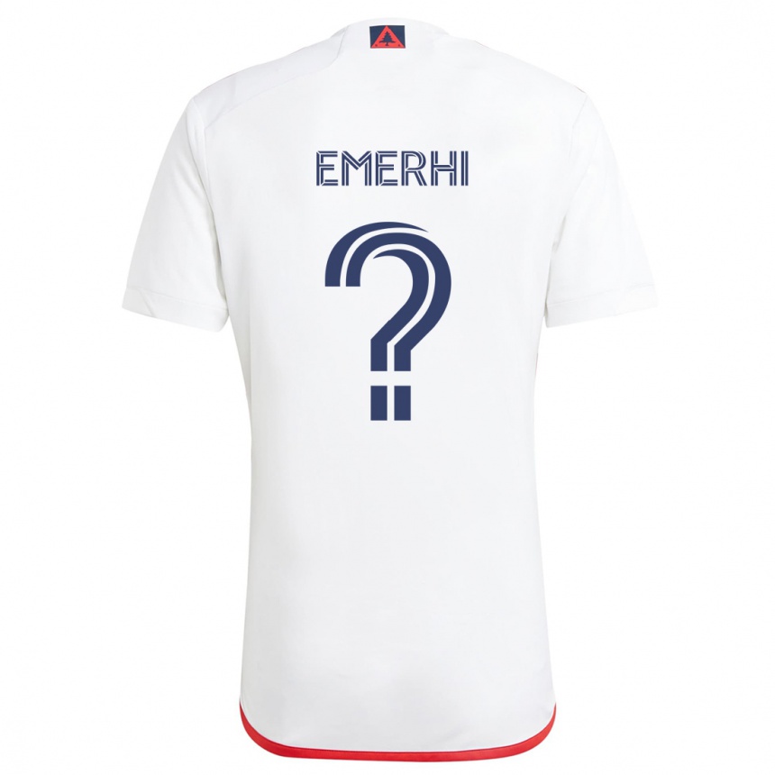 Kids Football Grant Emerhi #0 White Red Away Jersey 2024/25 T-Shirt Uk