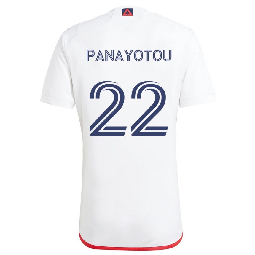 Kids Football Jack Panayotou #22 White Red Away Jersey 2024/25 T-Shirt Uk