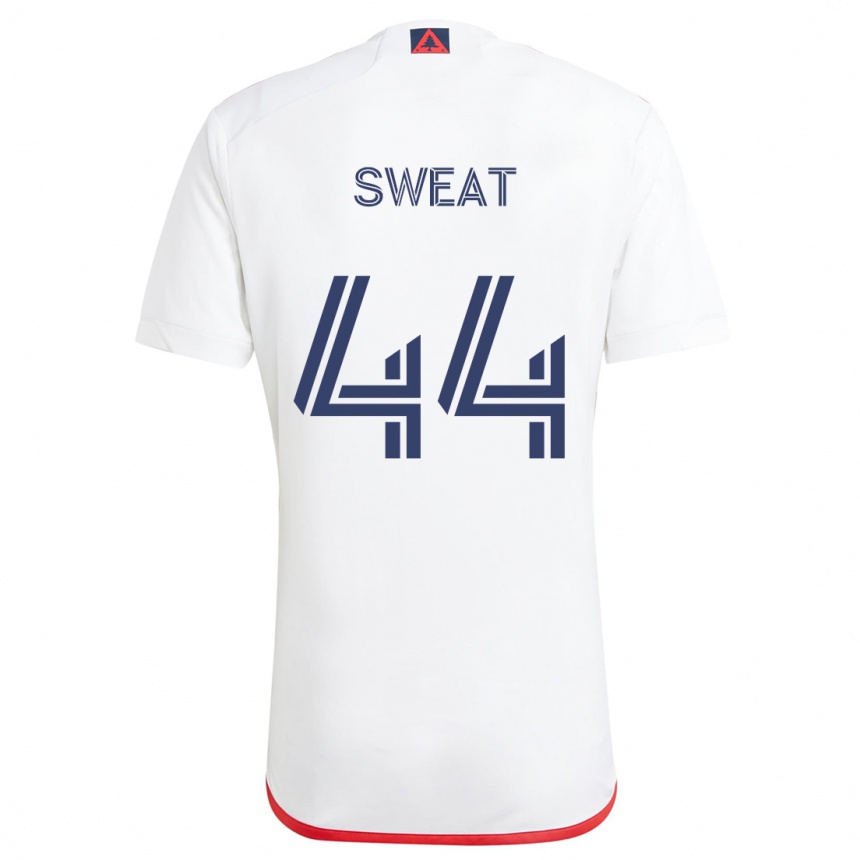 Kids Football Ben Sweat #44 White Red Away Jersey 2024/25 T-Shirt Uk