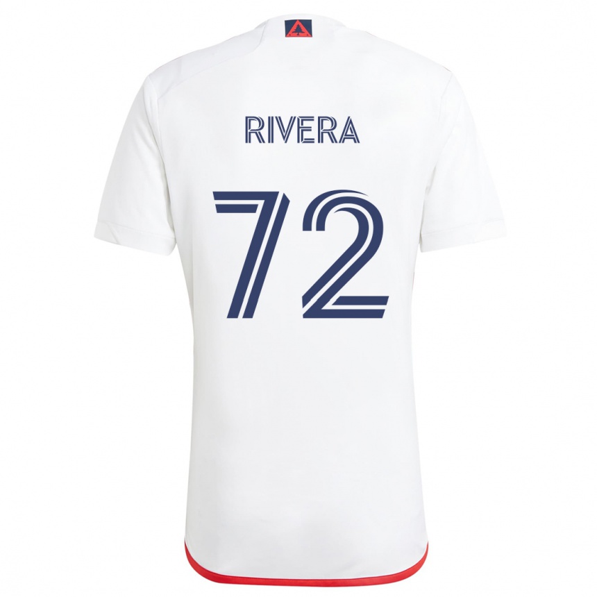 Kids Football Damián Rivera #72 White Red Away Jersey 2024/25 T-Shirt Uk