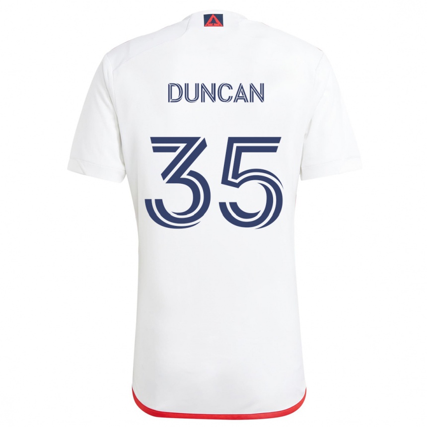 Kids Football Nakye Greenidge-Duncan #35 White Red Away Jersey 2024/25 T-Shirt Uk