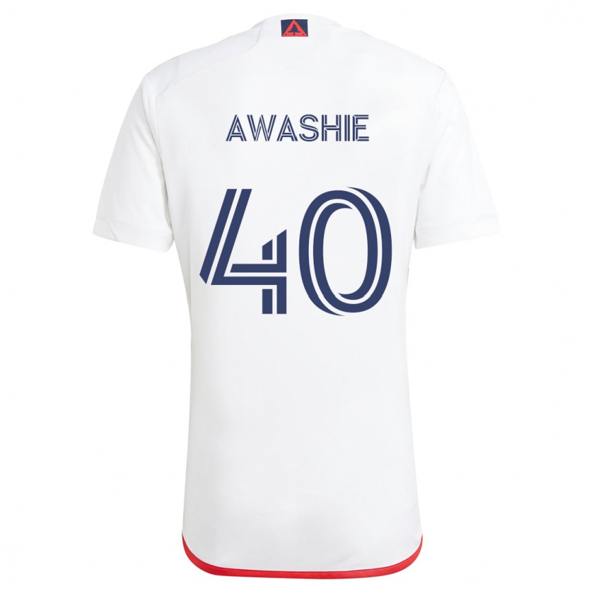 Kids Football Ben Awashie #40 White Red Away Jersey 2024/25 T-Shirt Uk