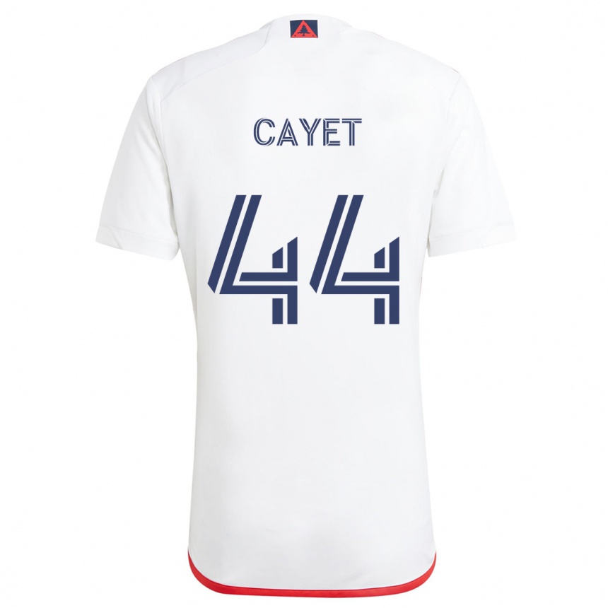 Kids Football Pierre Cayet #44 White Red Away Jersey 2024/25 T-Shirt Uk