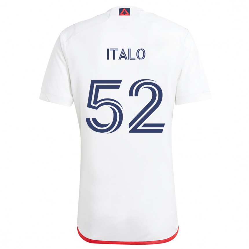 Kids Football Ítalo #52 White Red Away Jersey 2024/25 T-Shirt Uk