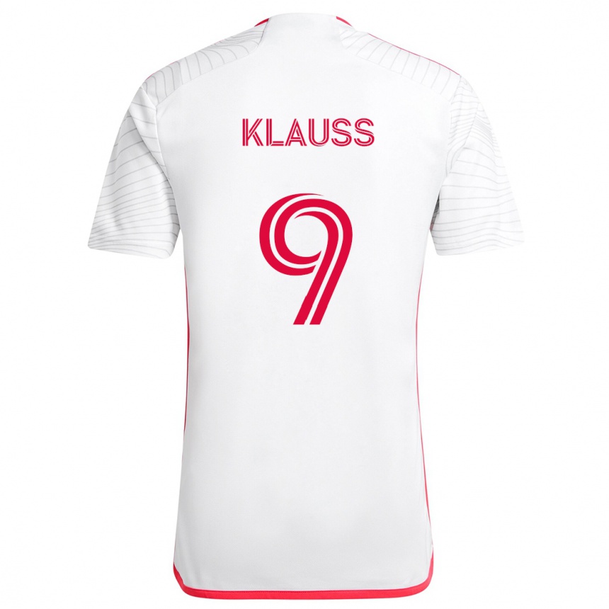 Kids Football João Klauss #9 White Red Away Jersey 2024/25 T-Shirt Uk