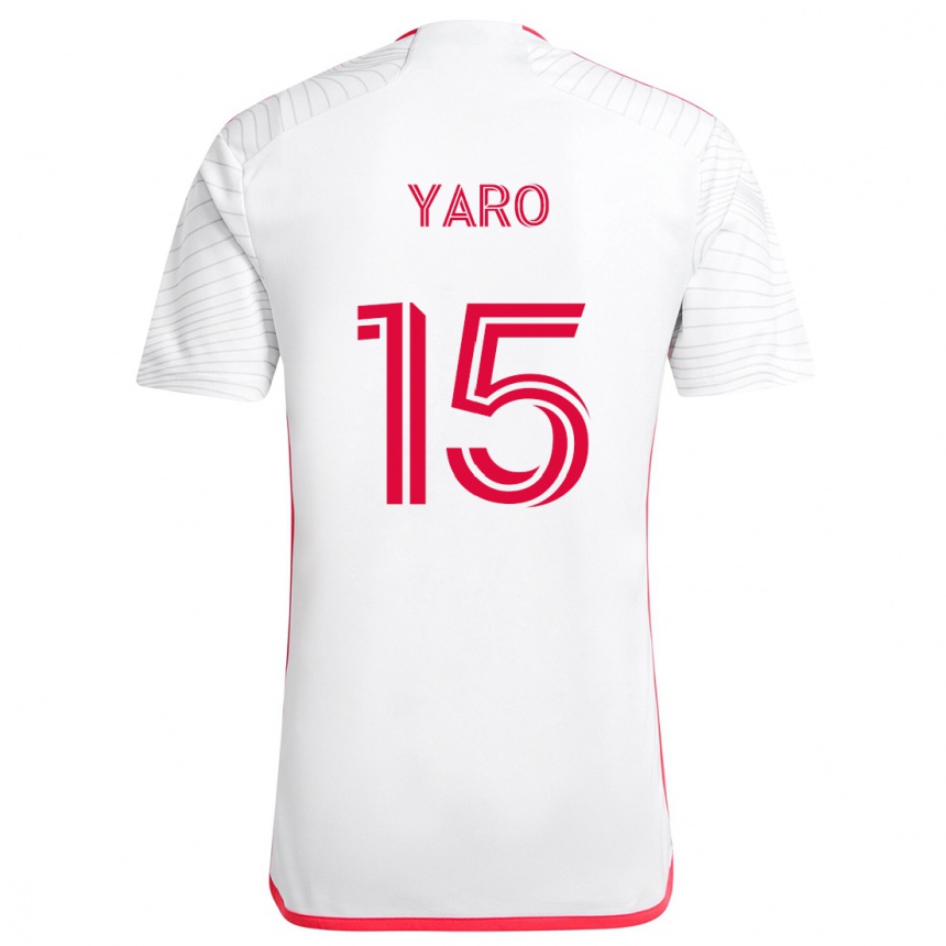 Kids Football Joshua Yaro #15 White Red Away Jersey 2024/25 T-Shirt Uk