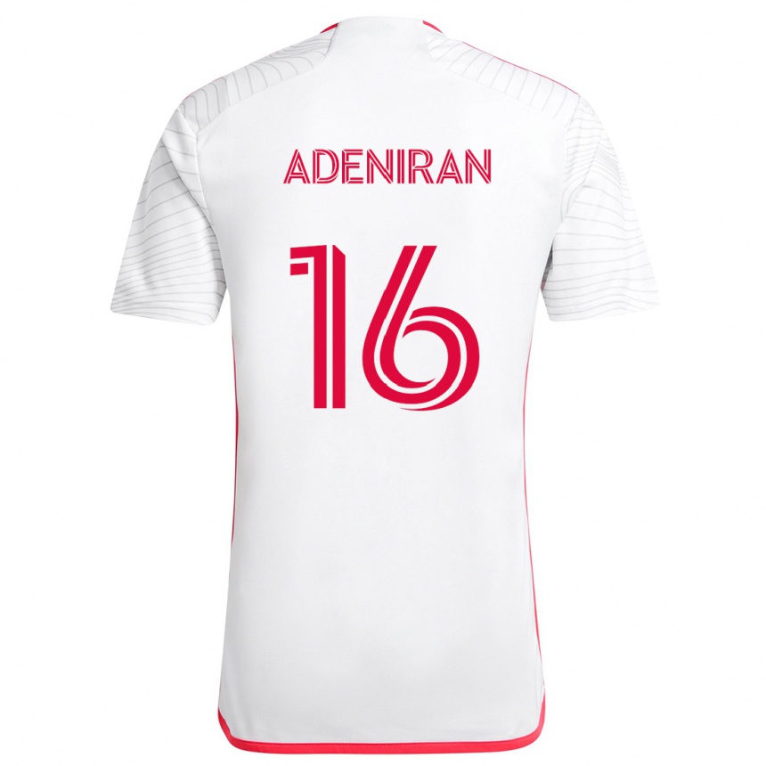 Kids Football Samuel Adeniran #16 White Red Away Jersey 2024/25 T-Shirt Uk