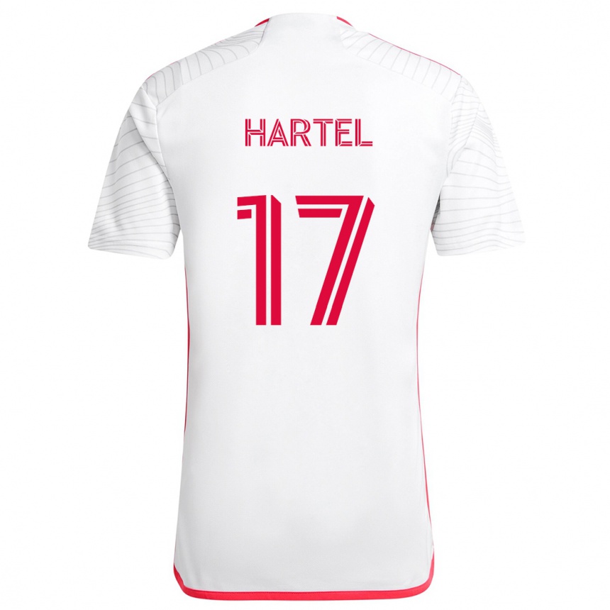 Kids Football Marcel Hartel #17 White Red Away Jersey 2024/25 T-Shirt Uk