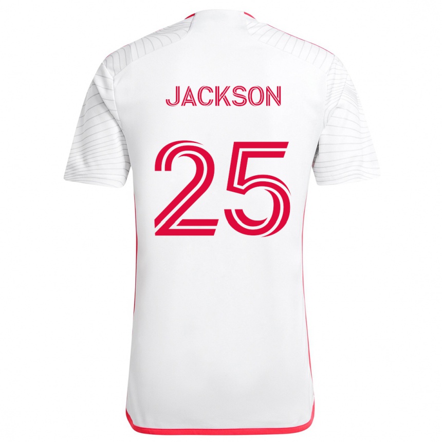 Kids Football Aziel Jackson #25 White Red Away Jersey 2024/25 T-Shirt Uk