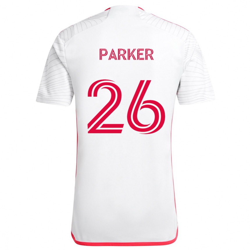 Kids Football Tim Parker #26 White Red Away Jersey 2024/25 T-Shirt Uk