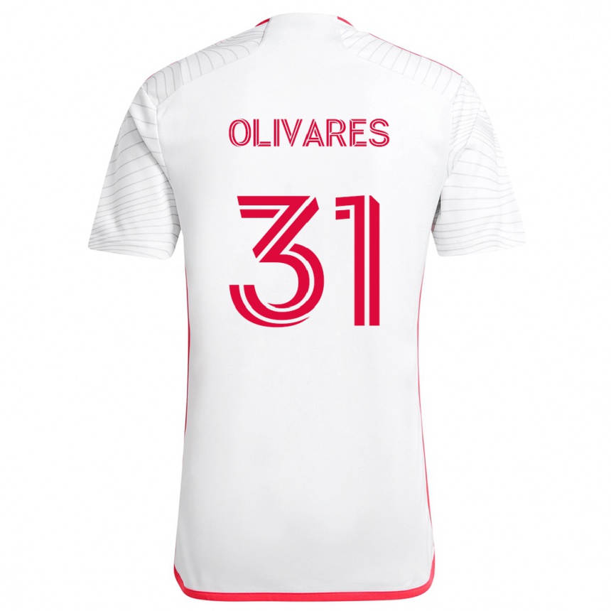 Kids Football Christian Olivares #31 White Red Away Jersey 2024/25 T-Shirt Uk