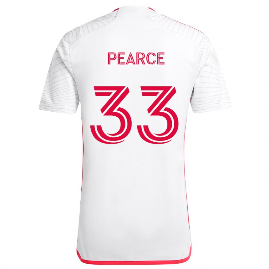 Kids Football Tyson Pearce #33 White Red Away Jersey 2024/25 T-Shirt Uk