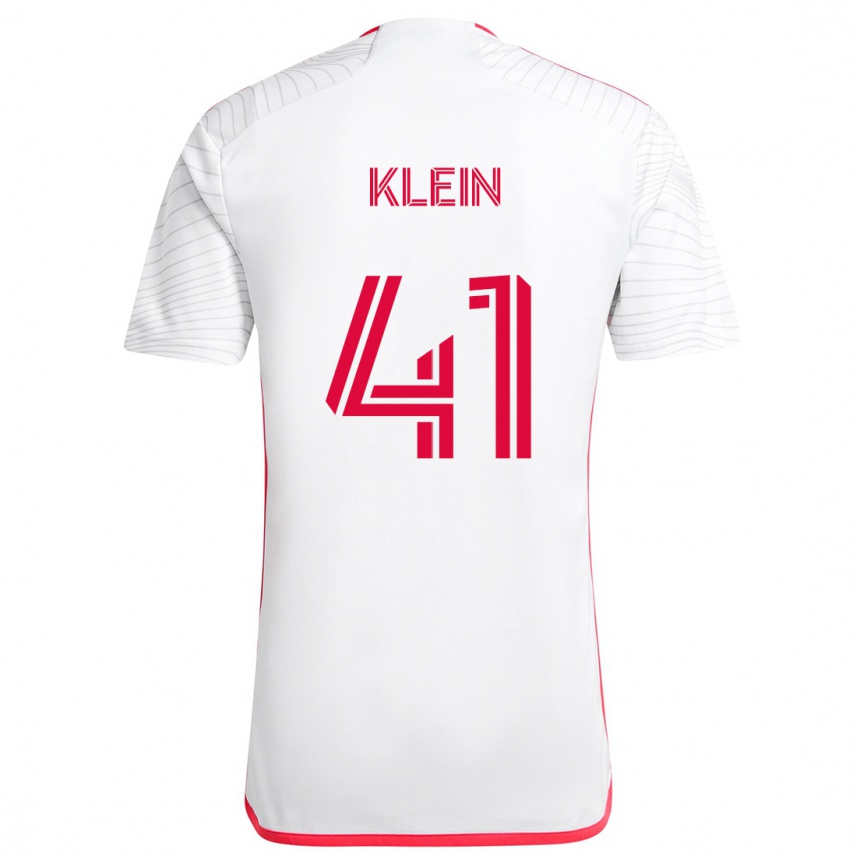 Kids Football Johnny Klein #41 White Red Away Jersey 2024/25 T-Shirt Uk