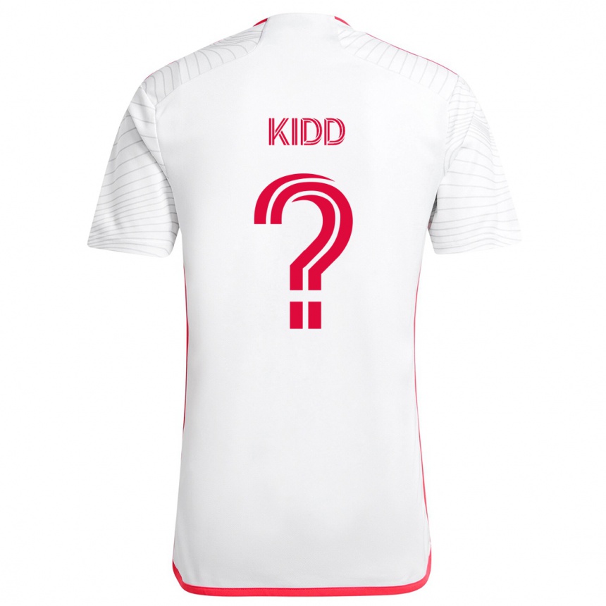 Kids Football Matteo Kidd #0 White Red Away Jersey 2024/25 T-Shirt Uk