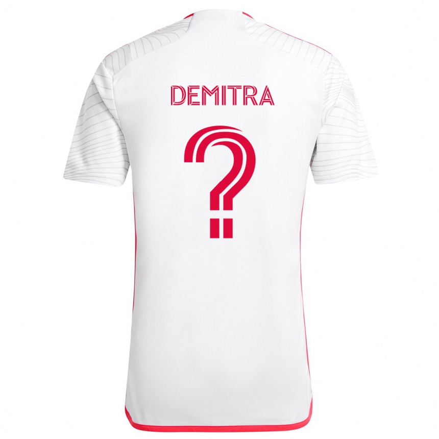 Kids Football Lucas Demitra #0 White Red Away Jersey 2024/25 T-Shirt Uk