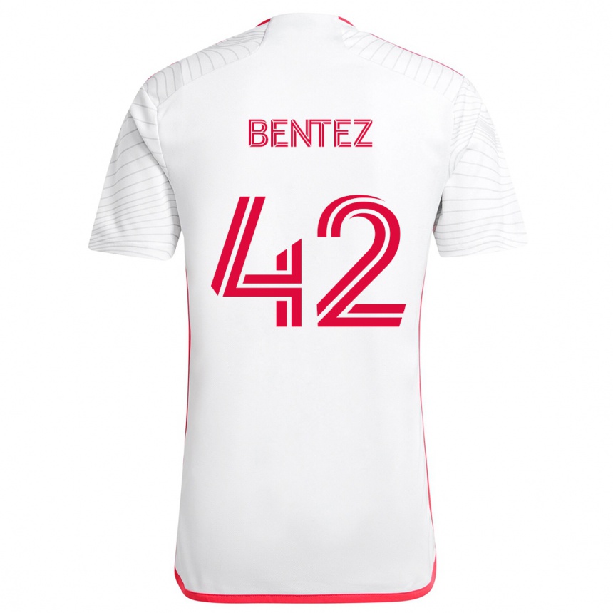 Kids Football Óscar Benítez #42 White Red Away Jersey 2024/25 T-Shirt Uk