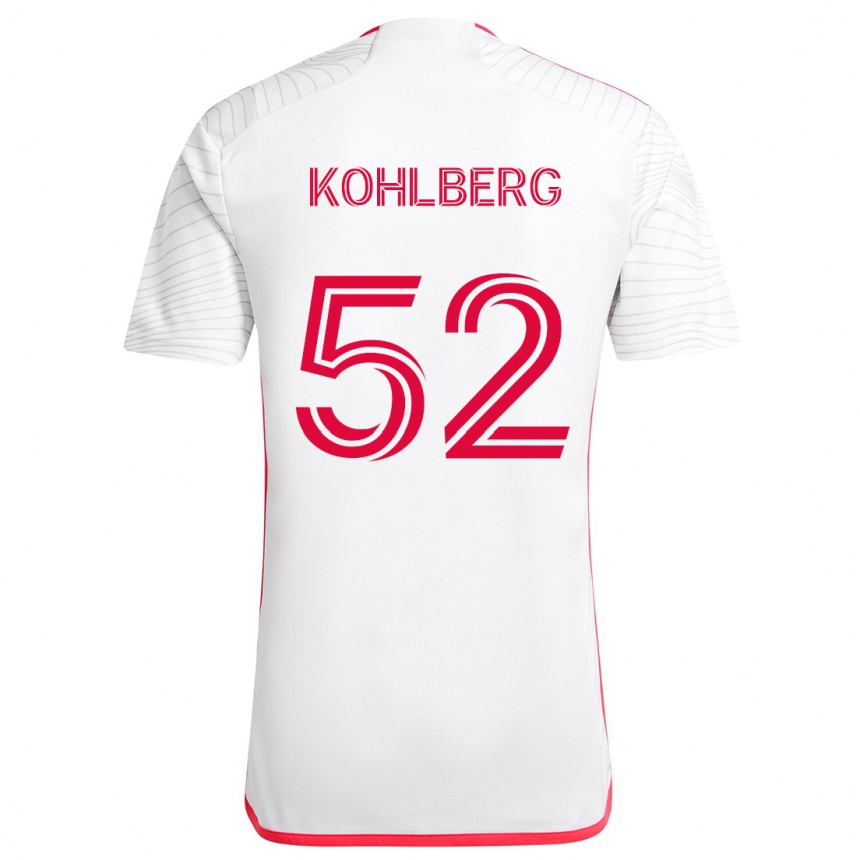 Kids Football Andrew Kohlberg #52 White Red Away Jersey 2024/25 T-Shirt Uk