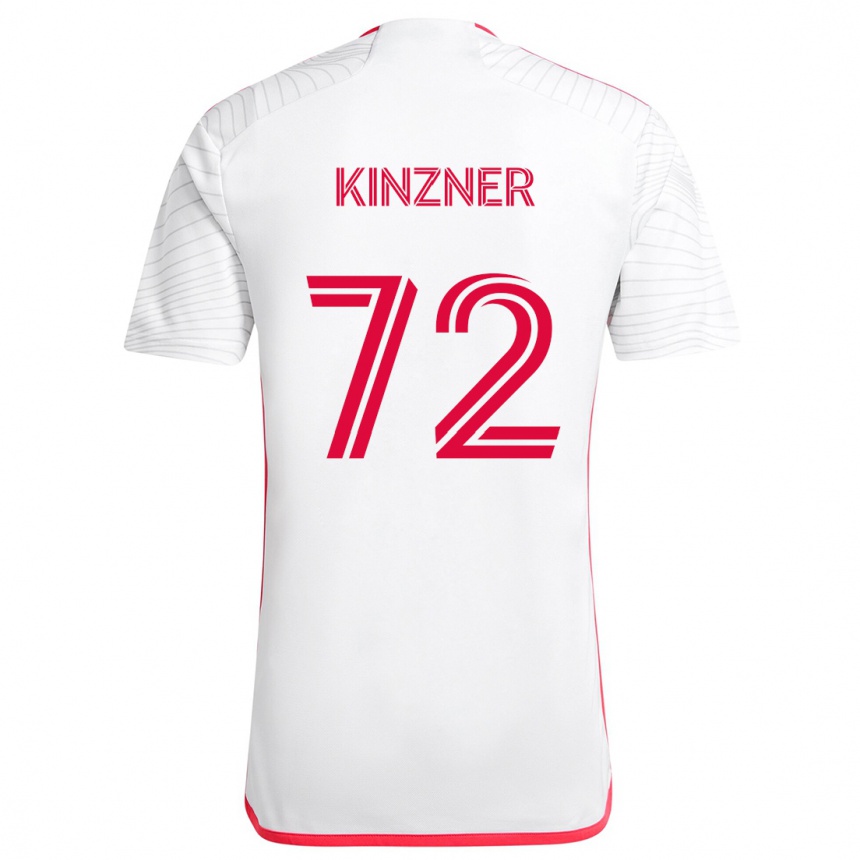 Kids Football Eric Kinzner #72 White Red Away Jersey 2024/25 T-Shirt Uk