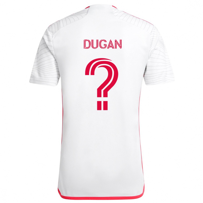 Kids Football Ryan Dugan #0 White Red Away Jersey 2024/25 T-Shirt Uk