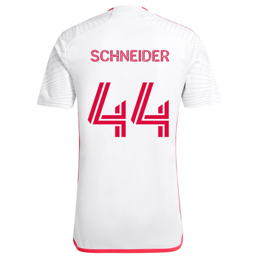 Kids Football Max Schneider #44 White Red Away Jersey 2024/25 T-Shirt Uk