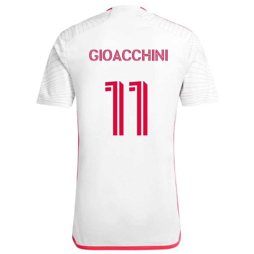 Kids Football Nicholas Gioacchini #11 White Red Away Jersey 2024/25 T-Shirt Uk