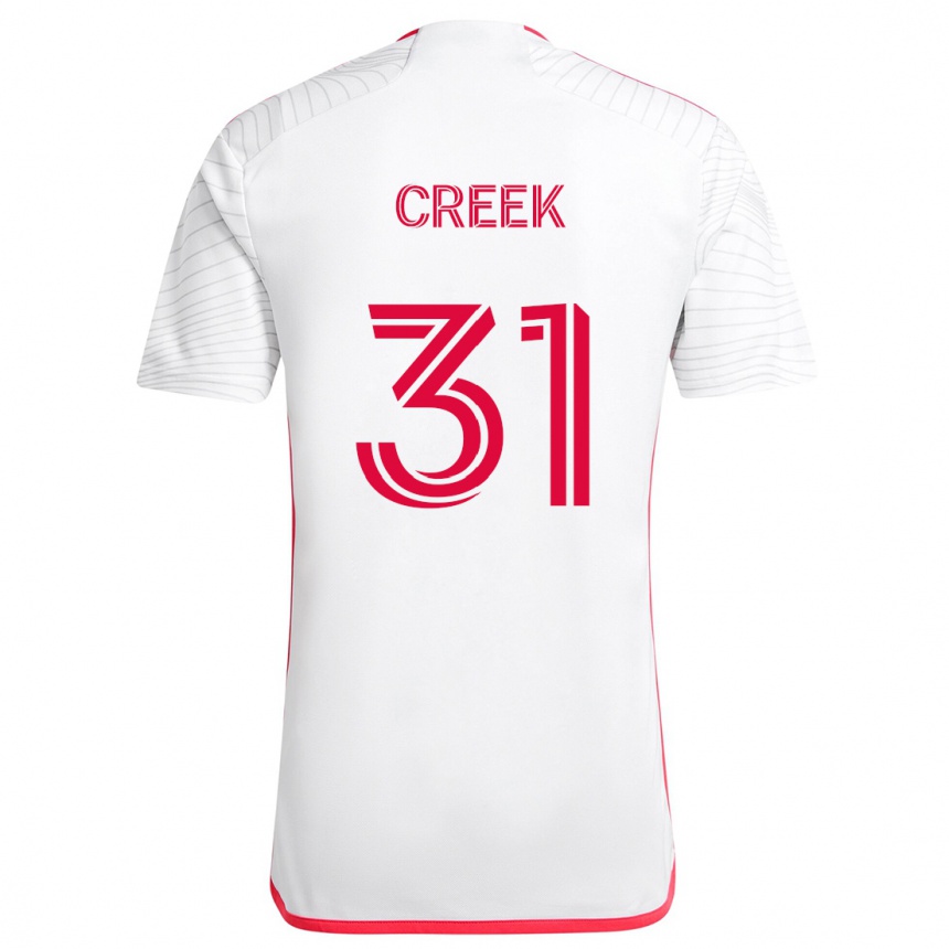 Kids Football Michael Creek #31 White Red Away Jersey 2024/25 T-Shirt Uk