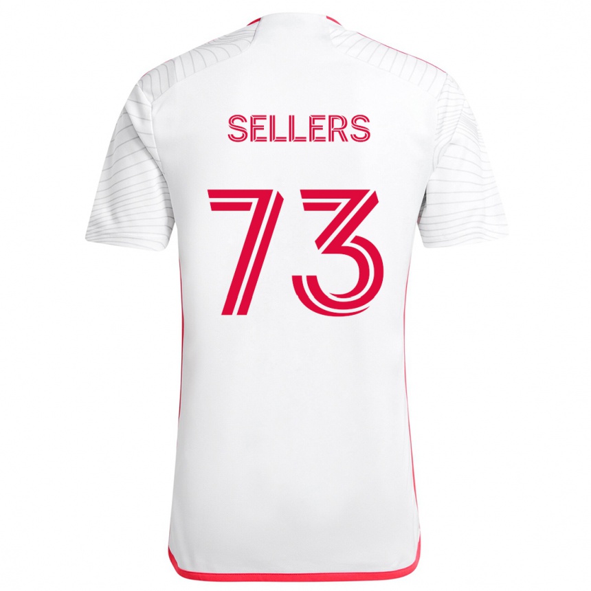 Kids Football Braydon Sellers #73 White Red Away Jersey 2024/25 T-Shirt Uk