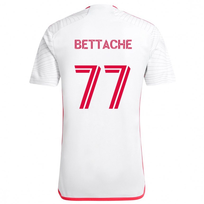 Kids Football Faysal Bettache #77 White Red Away Jersey 2024/25 T-Shirt Uk