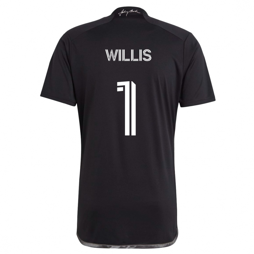 Kids Football Joe Willis #1 Black Away Jersey 2024/25 T-Shirt Uk