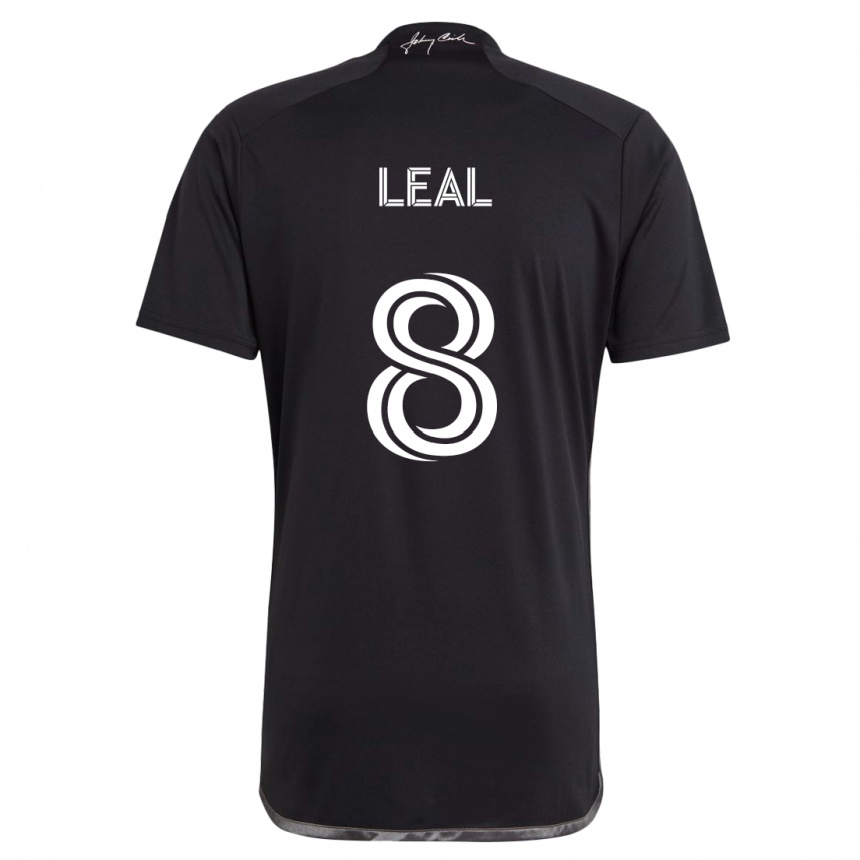 Kids Football Randall Leal #8 Black Away Jersey 2024/25 T-Shirt Uk