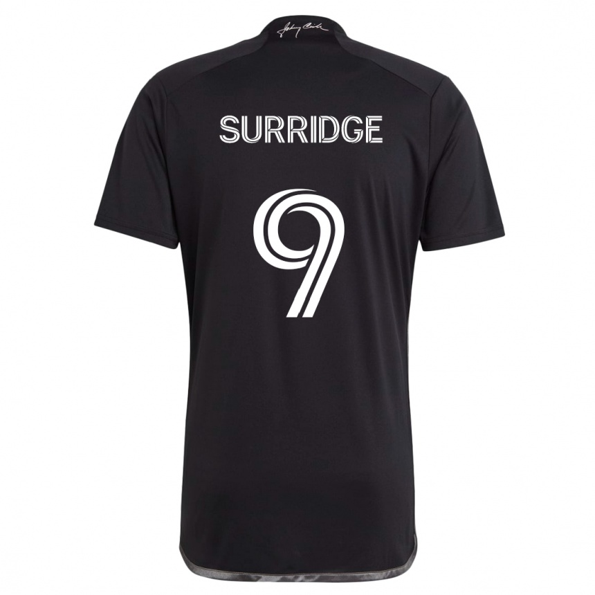 Kids Football Sam Surridge #9 Black Away Jersey 2024/25 T-Shirt Uk