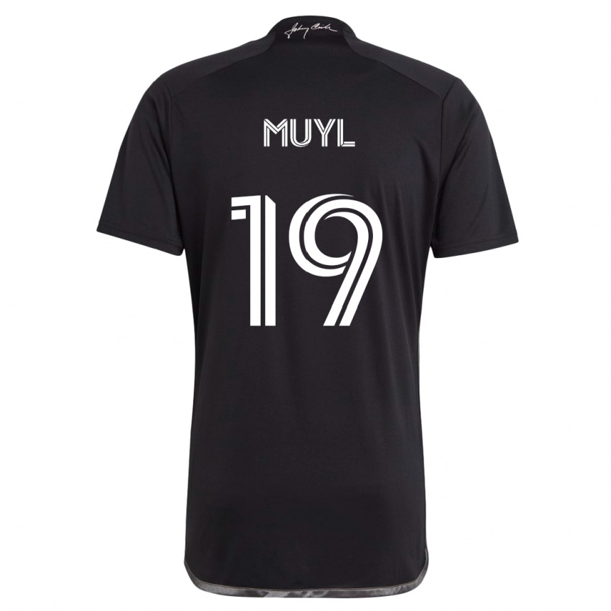 Kids Football Alex Muyl #19 Black Away Jersey 2024/25 T-Shirt Uk