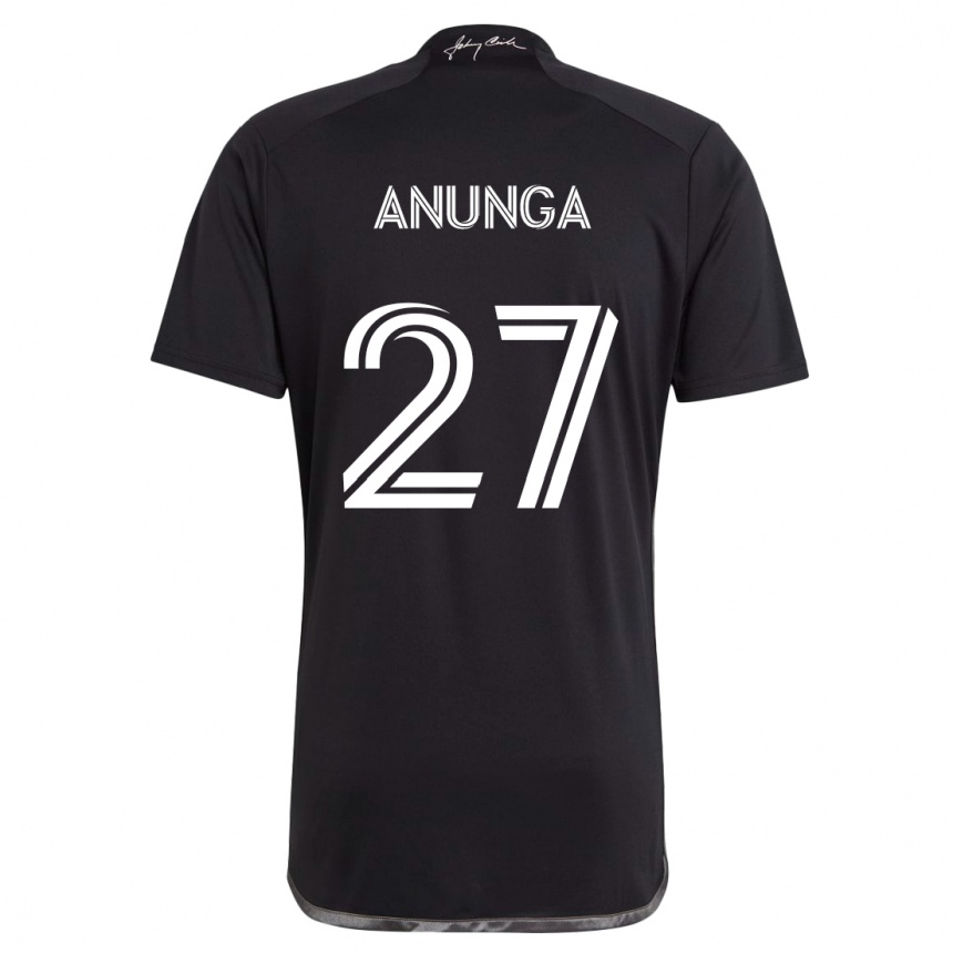 Kids Football Tah Anunga #27 Black Away Jersey 2024/25 T-Shirt Uk