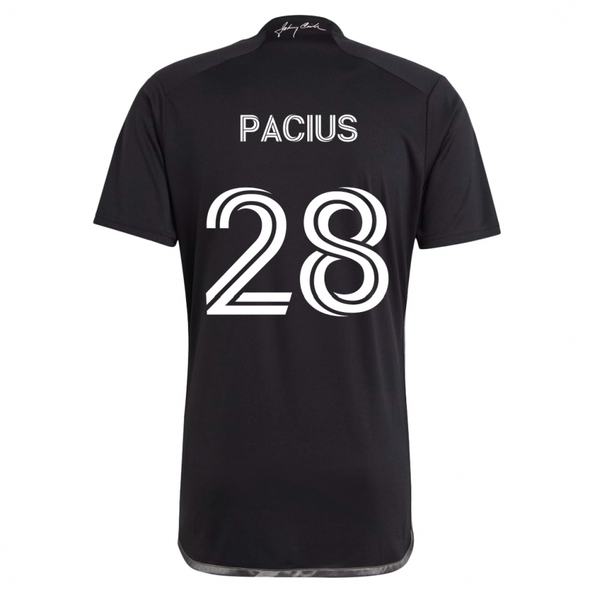 Kids Football Woobens Pacius #28 Black Away Jersey 2024/25 T-Shirt Uk