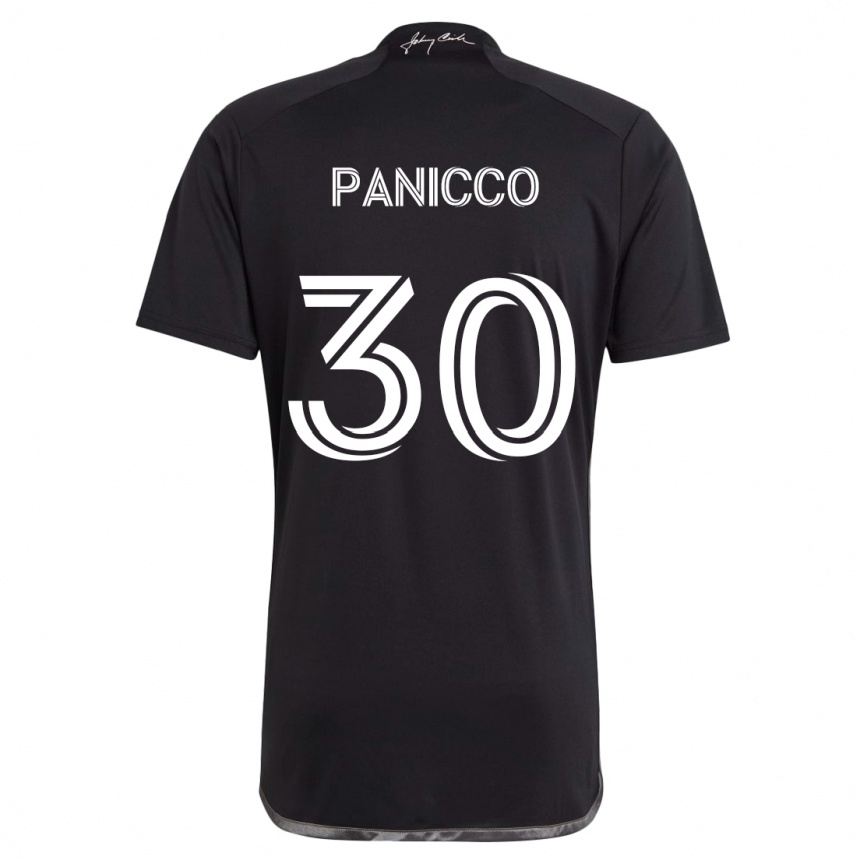 Kids Football Elliot Panicco #30 Black Away Jersey 2024/25 T-Shirt Uk