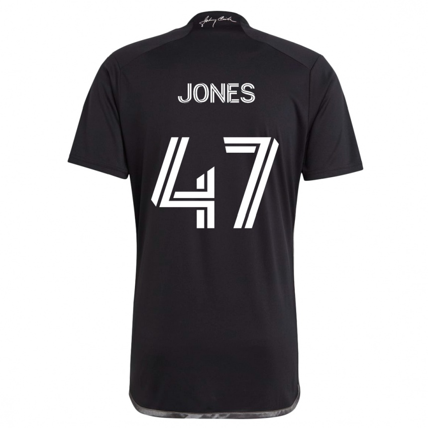 Kids Football Isaiah Jones #47 Black Away Jersey 2024/25 T-Shirt Uk