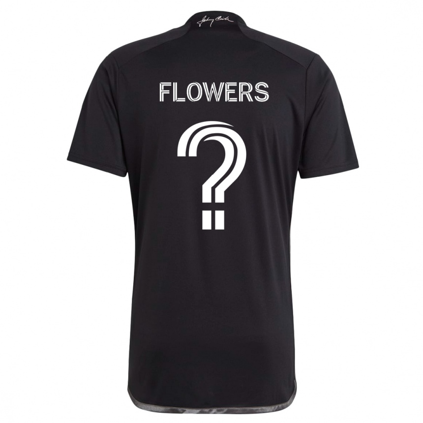 Kids Football Ashton Flowers #0 Black Away Jersey 2024/25 T-Shirt Uk