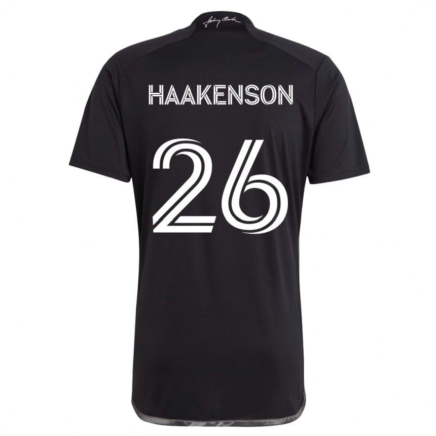 Kids Football Luke Haakenson #26 Black Away Jersey 2024/25 T-Shirt Uk